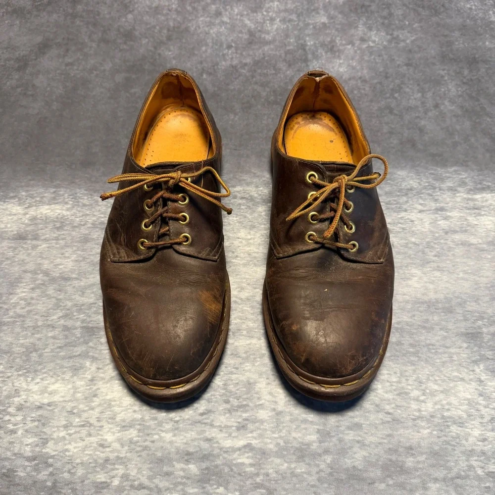 Vintage‎ Dr. Martens Made in England Brown Leather Oxford Shoes Mens Size 10 UK